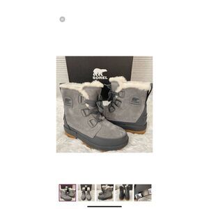 Sorel Women’s Tivoli IV Waterproof‎ Insulated Gray Suede Winter Boots sz 5 NEW